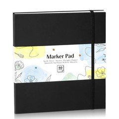 50 Sheets Hardcover Marker Paper Pad, 7.5×8.5 Inch (50 ), white