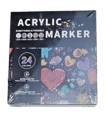Acrylic Marker Set 24 Colors Everything is Possible Extra Fine Circular Dot Tip