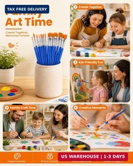 Small Paint Brushes Bulk, 160 Pcs Flat Tip Round Acrylic Paint Brushes for Kids