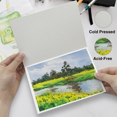 50 Pack Foldable Blank Watercolor Cards with Envelopes 4 x 6 Inch, 140lb Heav…