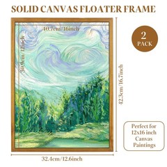 Floater Frame Solid Walnut 2 Pack 12×16 Inch 0.6” Deep Wall Art Frame