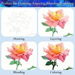 72 Colors Colored Pencils Adults Coloring Books Soft Core Teen Art Gift Kit