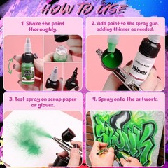 Complete Airbrush Painting Kit – 33 Colors with Thinners and Primers Included