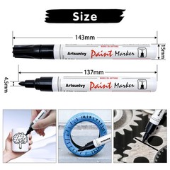 Artsunlvy Black Paint Pens Permanent Markers – 2 Pack Oil Based Quick Dry Wat…