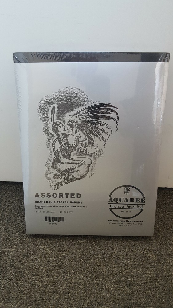 6pcs Vintage Aquabee Bee Assorted Charcoal and Pastel Paper Pad 9×12–25 Sheets
