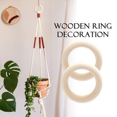 Uenhoy 30 Pcs 50mm/2″ Natural Wood Rings, Unfinished Wooden Rings for DIY Cra…