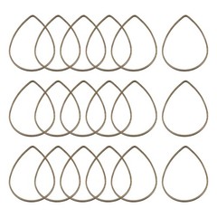 Teardrop Beading Hoop Link Open Bezel Charm Ring 0.86″x1.26″ Bronze 50pcs