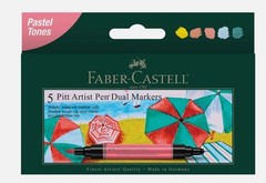 Faber-Castell Pastel Tones Pitt Artist Pen Dual Markers, 5ct