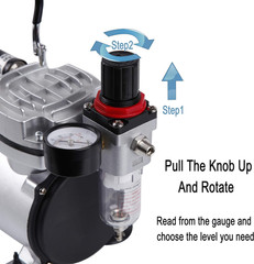 Airbrush Kit with Compressor AS18-2K Basic Start Kit with Air Hose, Cleaning Bru