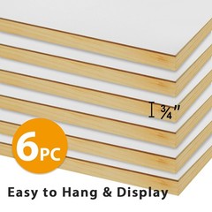 6 PCS Gesso Boards Painting 8×10 Inch Coarse 3/4 Inch Cradled Wood Panel