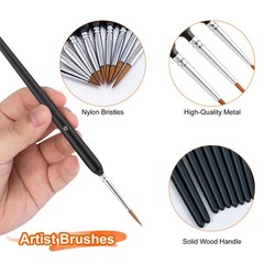 11x Extra Fine Detail Paint Brushes Miniature Model Painting Art Craft Brush Set