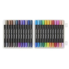 24-Piece Dual Tone Glitter Marker Set – 48 Shimmering Colors (2 per Pen) – Fl…