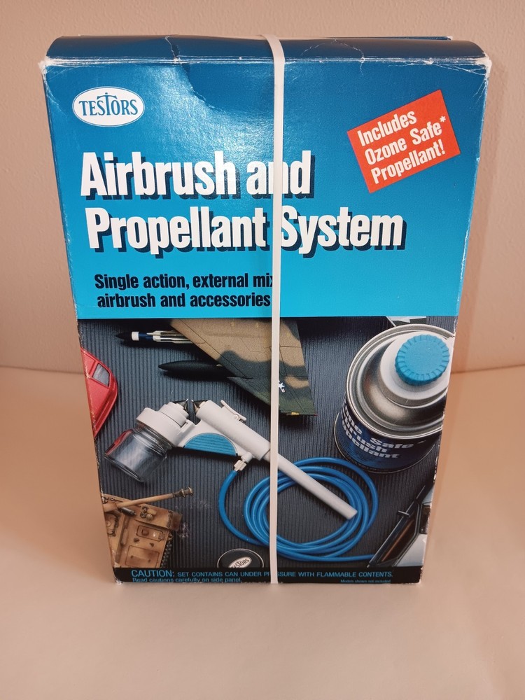 Vintage Testors Airbrush & Propellant System Model 8821 New Open Box Damaged Box