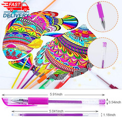 Glitter Gel Pens, 160 Pack Glitter Pen with Case for Adults Coloring Books ✅
