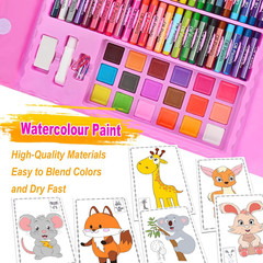 Art Supplies, 230 PCS+ Drawing Art Kit, Kids Art Set with Double Sided Trifold E