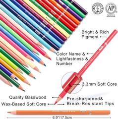 80 Colored Pencils Set for Adults Coloring 72 Colors Coloring Pencils
