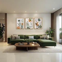 Wodkwq 3 Piece boho Abstract Botanical Canvas Wall Art Framed,Minimalist Wate…