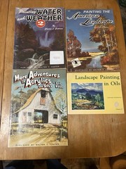 4 How to paint art books paperbacks acrylics oils landscapes water weather
