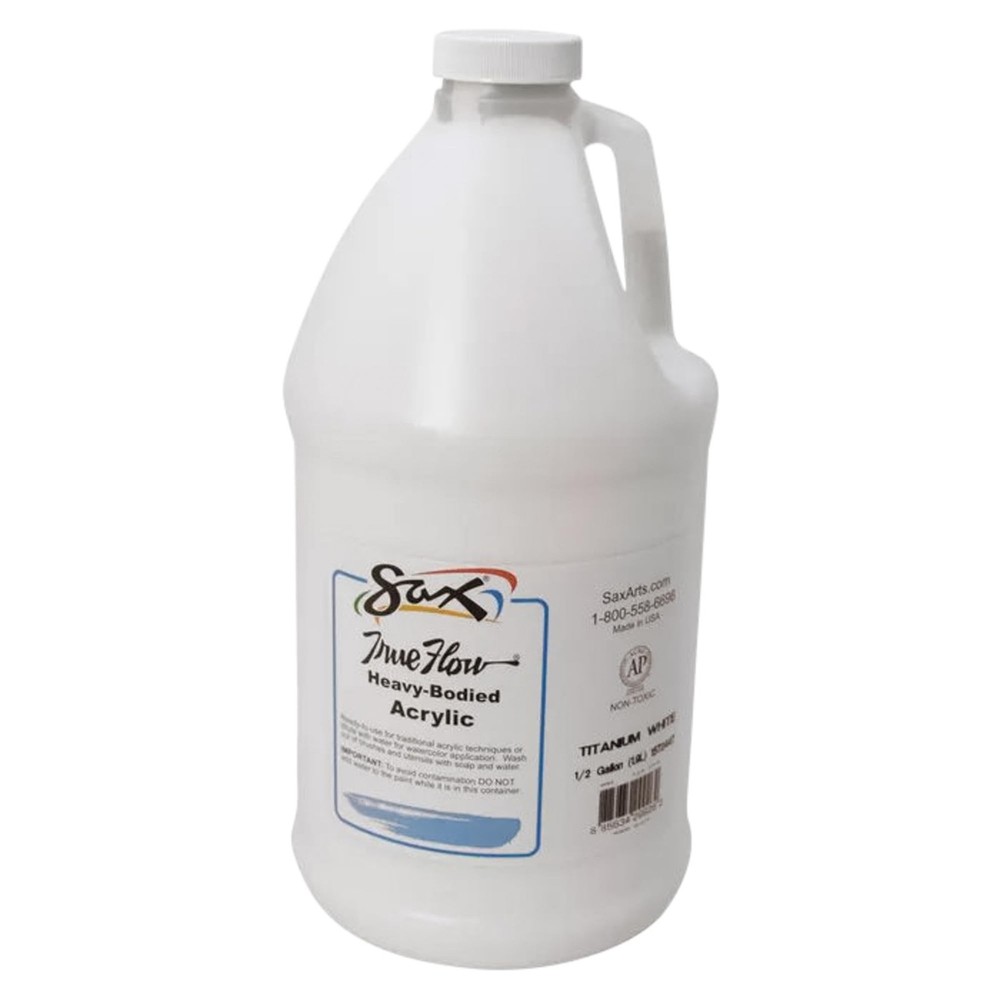 Sax True Flow Heavy Body Acrylic Paint, 1/2 Gallon, Titanium White – 439301, …