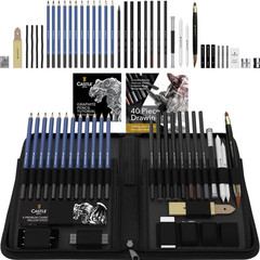 40 Piece Sketching and Drawing Set for Adults Artists | Presented in Sturdy Zipp