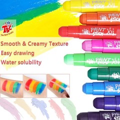 Paint Sticks,12 Classic Colors, Washable, Non-toxic, Tempera Paint Sticks for…