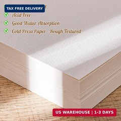 80 Sheets Watercolor Paper Bulk, 110 lb/230 GSM Cold Press Paper White Water Col