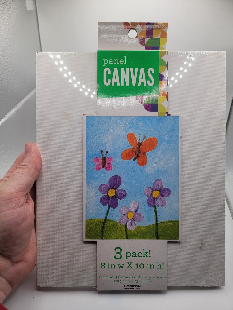 8 x 10 Canvas Panels 3 Pack White Craft Projects Art NIP Made In USA