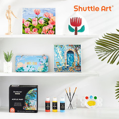 Shuttle Art 25 Colors Acrylic Paint Set, 2Oz/60Ml Bottles, Rich Pigmented Acryli