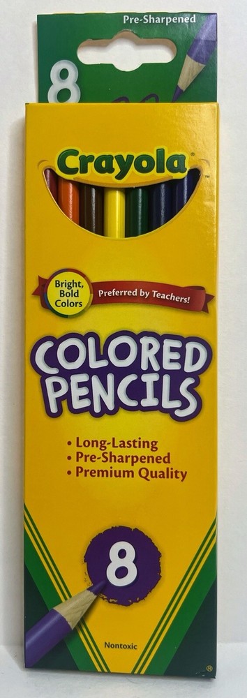 Crayola 8 Count Colored Pencils , Assorted Full Length , Pre-Sharpened 68-4008