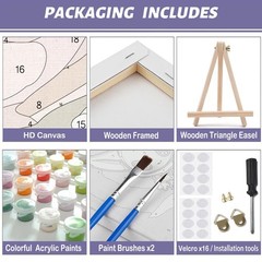 MaiMMaledy Paint by Numbers Kit for Riverside Cabin 12x8inch,
