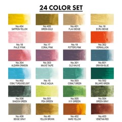 Gansai Tambi Watercolor Pans Set of 24 Art Nouveau Japan Art Paints Kit