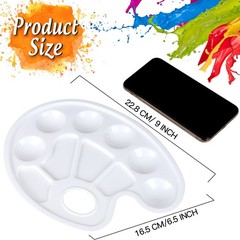 FANDAMEI Oval Paint Tray Palettes, 8 PCS Plastic White 9 x 6.7 Inch,