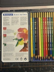 Staedtler Watercolor Pencils 124 Karat Aquarell Germany 12 in set Vintage – Used