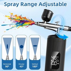 Teodute Cordless Nail Airbrush Kit 48PSI Rechargeable Portable Compressor