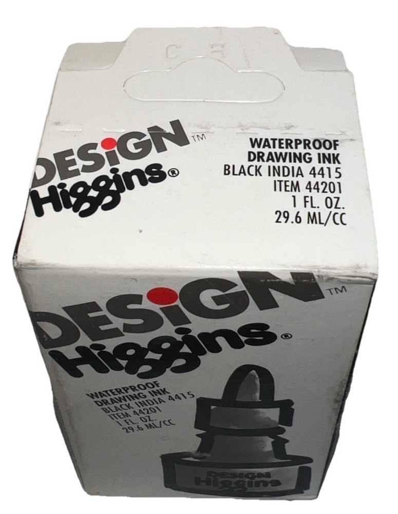 1- Higgins Black #4415 India And Waterproof Drawing Ink (1 oz.) (New/See Photos)