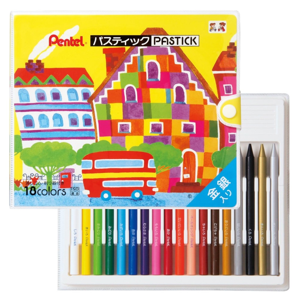 Pentel Crayon Color Pencils Pastik GC1-18D 18 colors