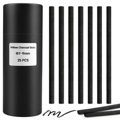 Willow Charcoal Sticks Pencils Artists Sketching Drawing Shading 79mm 25 PCS