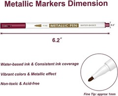 30 Pack Metallic Marker Pens: 24 Colors Fine Tip + 6 Stencils for Art Projects