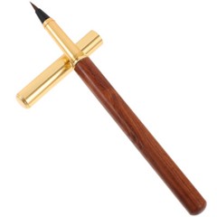 Solid Wood Brush Calligraphy Practicing Pens Painting Refillable Fountain