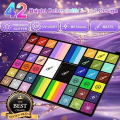Face Painting Kit for Kids 42 Colors Non-Toxic Face Paint Set Body Paint Palette