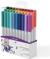 CRAFT WORLD 0.4 Tip Fine Point Pens for 1 Count (Pack of 30), Multicolor