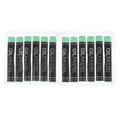 12Pcs Creamy Oil Pastels, Soft Oil Crayons Pastels Stick Green