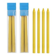 12Pcs 5.6mm 2B Carpenter Pencil Lead Refills, Solid Dry Pencil Refills, Yellow