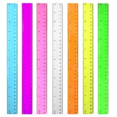 Color Transparent Ruler Plastic Rulers – 12 inch, Kids for Blue