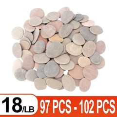 about 97 Pcs 102 Pcs18.2 Pounds Painting Rocks2.26″3.49″ River Rocksflat Sto