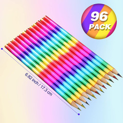 Rainbow Colored Pencils Set 96 Pieces 4 in 1 Wooden Art Supplies Student Gifts