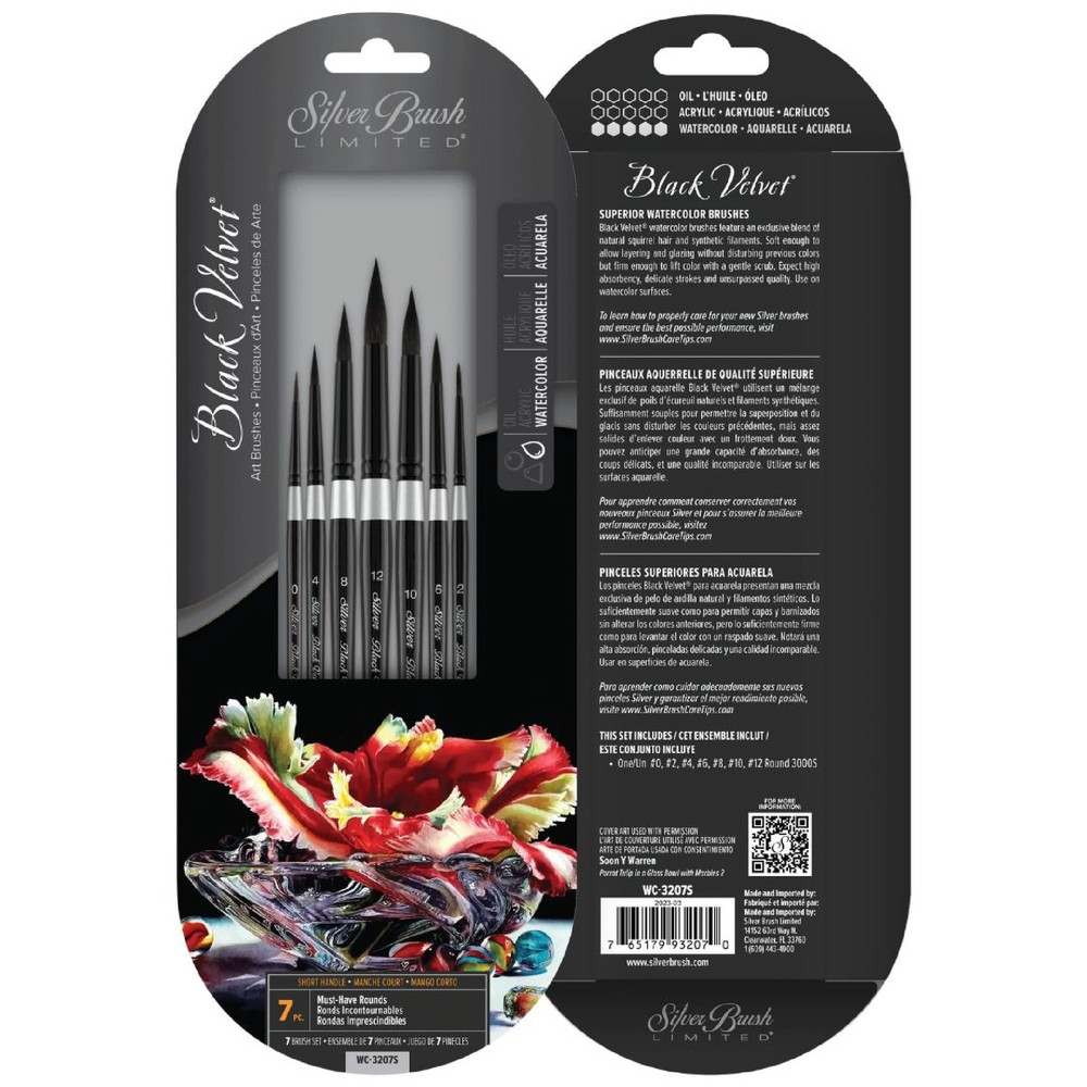 Paint Fine Details Effortlessly – Silver Brush 7pc Round Set WC-3207S