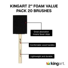 Foam Brush Value Pack 20 Pc 2 inch 242-20 for Oil Acrylic DIY Projects