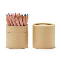 MUJI Pencil with Paper Tube Moma Natural Wood Shaft 36-60 Colors Made in Japan
