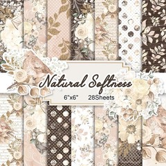 28 Sheets Scrapbook Paper, Floral Scrapbooking 6″x6″, Natural Softness